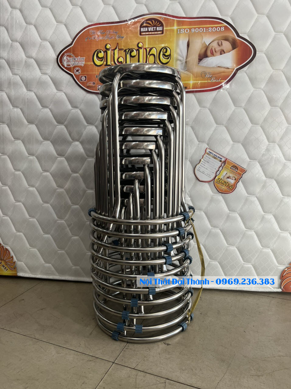 Ghế đẩu inox chân cao Đại Thành loại tốt mẫu mới (số lượng 10)