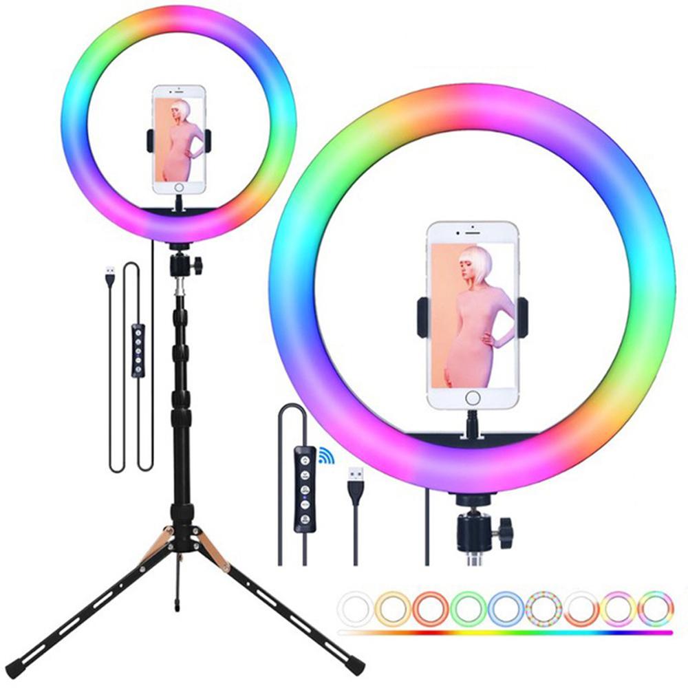 Đèn chiếu sáng với Kẹp điện thoại  LED RGB Tự sướng trang điểm
