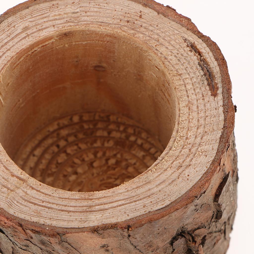 Natural Wooden Votive Candlestick Tealight Candle Holder Stand S