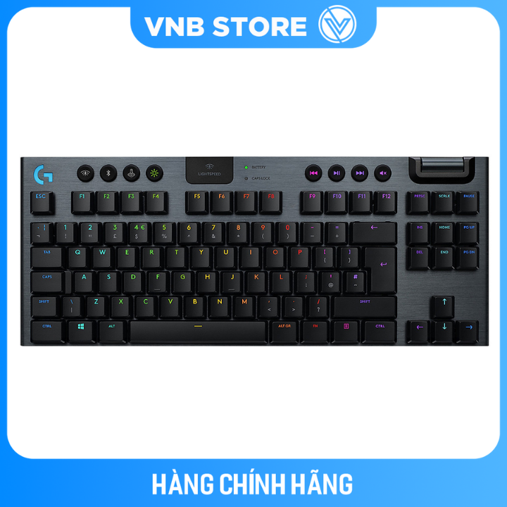 Bàn phím game cơ học không dây Lightspeed Logitech G913 TKL - Không phím số, 3 loại switch cấu hình thấp, Bluetooth/USB, RGB Lightsync - Hàng chính hãng