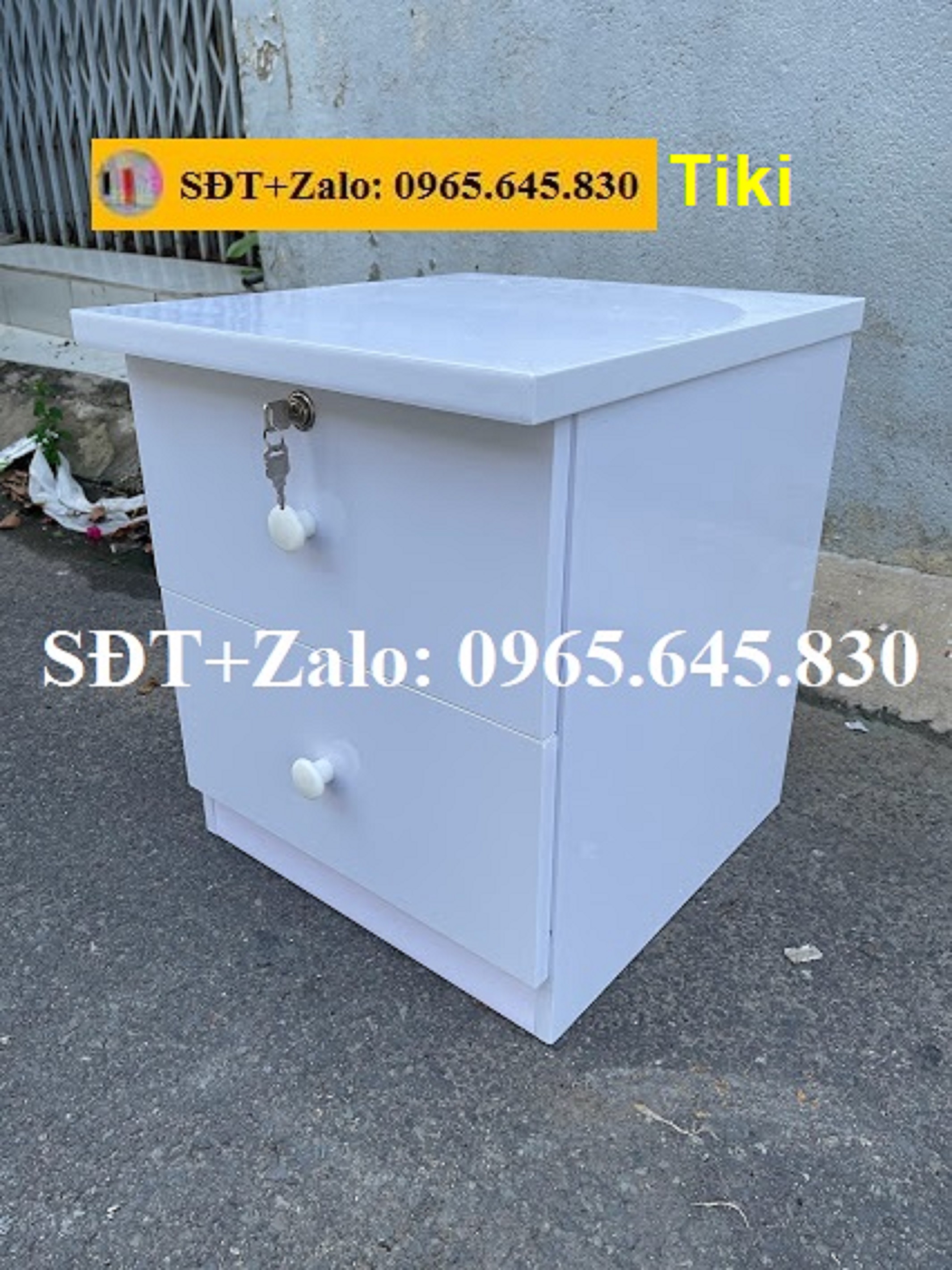 Tủ, Kệ Đầu Giường Nhựa Đài Loan Cao 48cm Ngang 42cm Màu Trắng 904