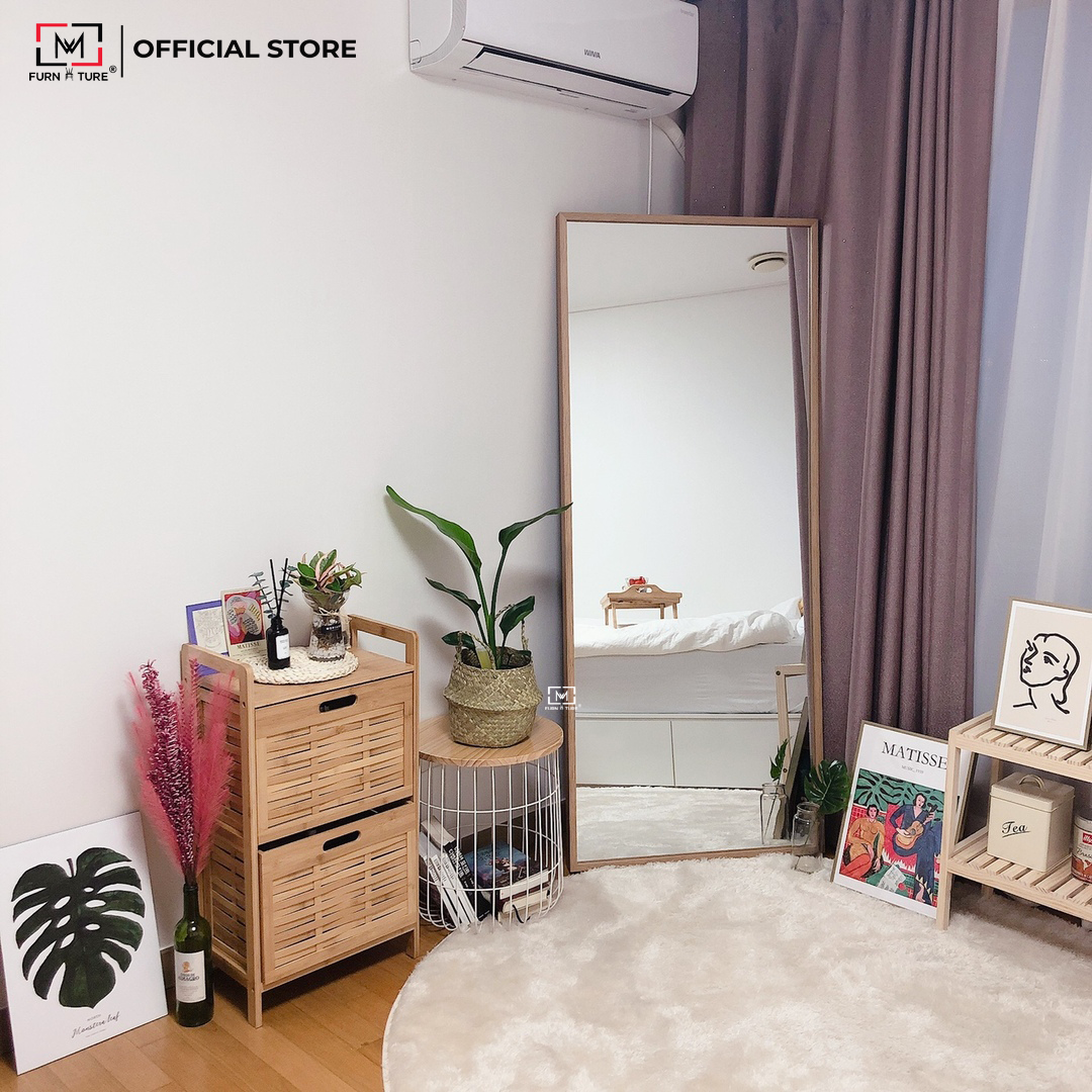 [SIZE70x1M7] GƯƠNG SOI TOÀN THÂN CÓ CHÂN ĐỨNG MÀU TỰ NHIÊN - STANDING MIRROR NATURAL- 70CM