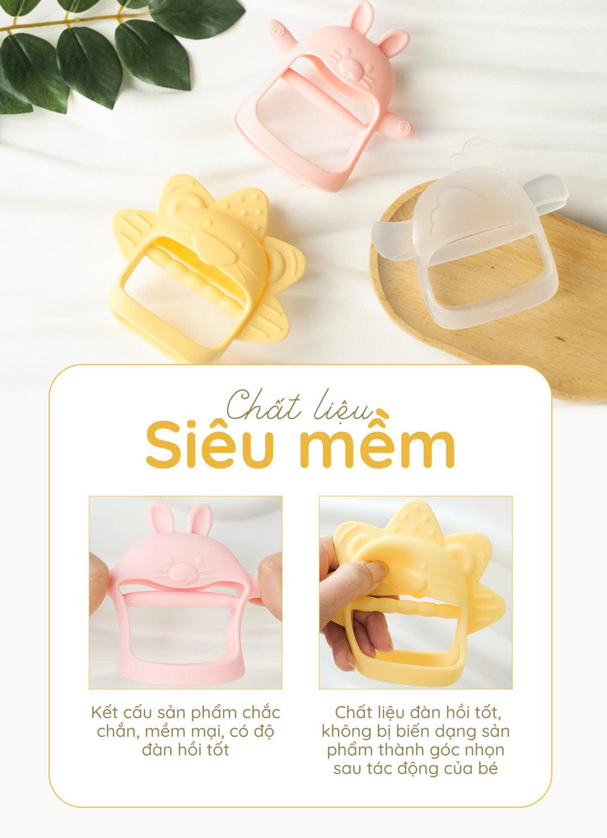Gặm nướu cho bé từ sơ sinh SILIPOT BEBE mềm, chất liệu platinum silicone, an toàn cho bé, không BPA, chịu nhiệt 250 độ
