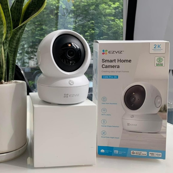 Camera Wifi Ezviz C6N 2K 3Mpx- xem và đàm thoại 2 chiều trên điện thoại - có nút bấm cảm ứng trên camera để gọi về app -Hàng chính hãng