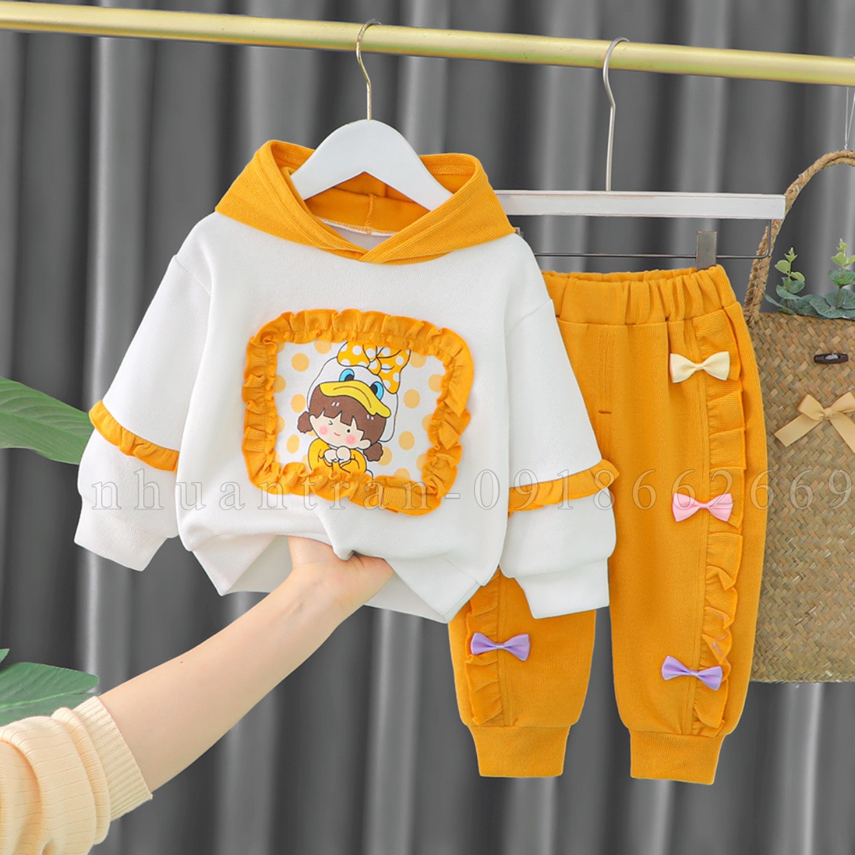 Bộ dài tay da cá bé gái hàng đẹp chuẩn size 3-17kg