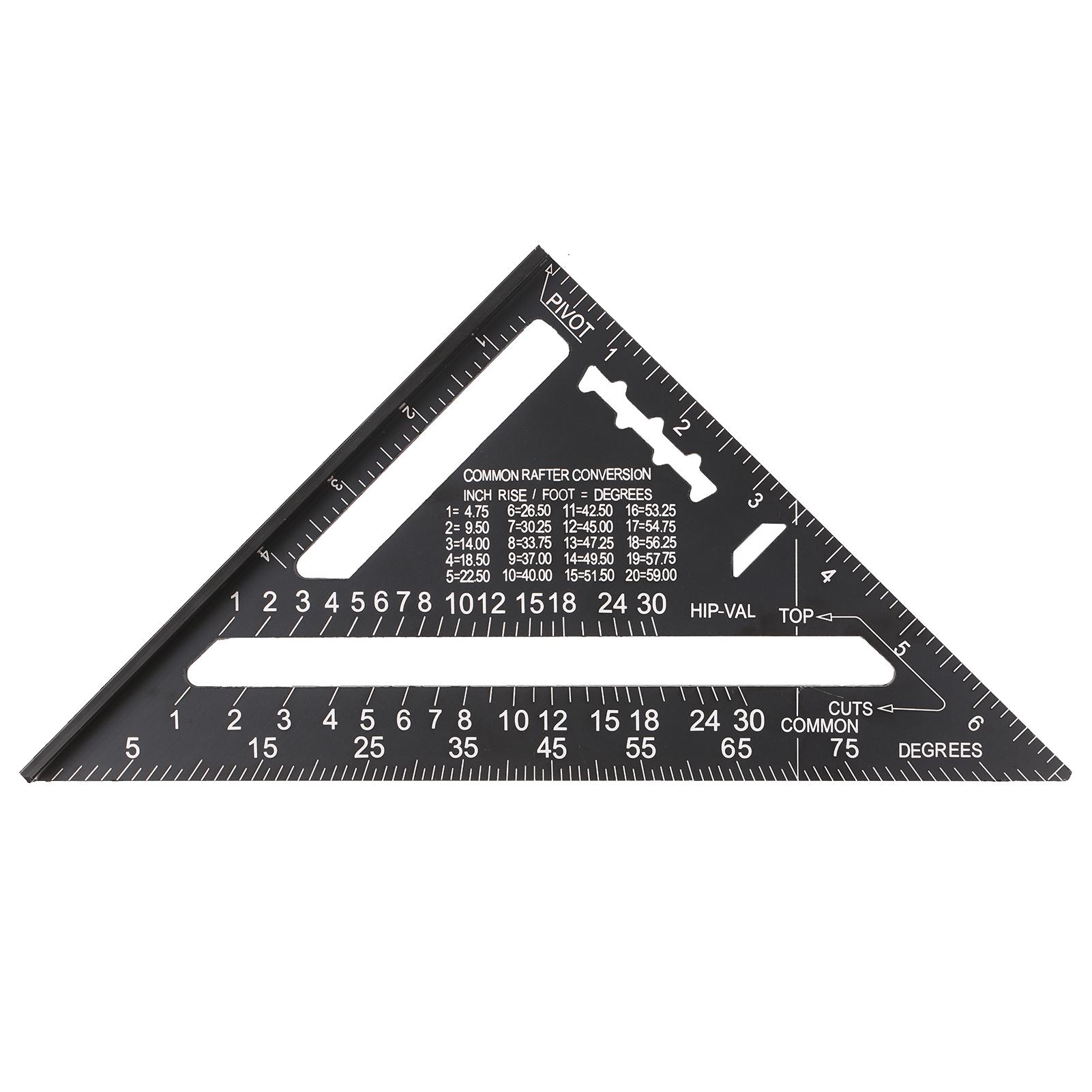 12 Inch Rafter Square Aluminum Alloy Metric Triangle Ruler Double Scale Triangle Protractor Layout Gauge High Precision