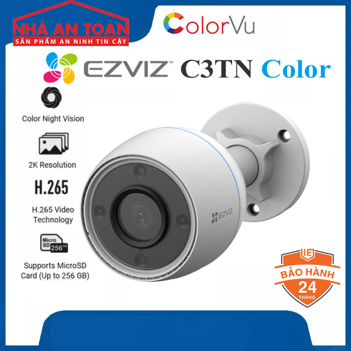 Camera WiFi Colorvu 2MP EZVIZ C3TN Color hàng chính hãng