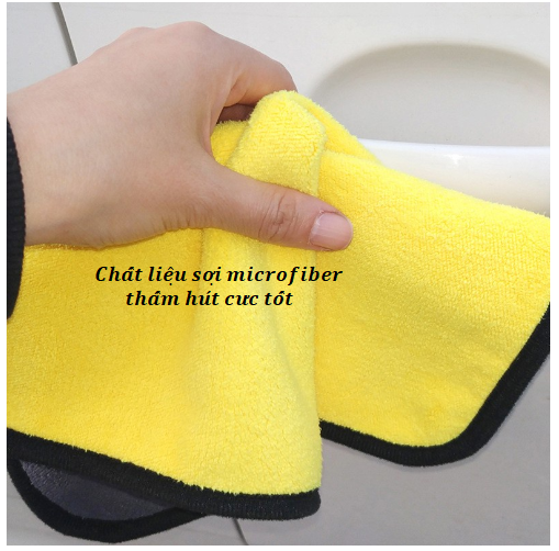 Khăn Lau Đa Năng 2 Mặt Vàng - Xám 30x30cm Siêu Thấm Chuyên Dụng Cho Ô Tô Xe Hơi, Lau Bếp, Lau Kính GD749-KhanLXe