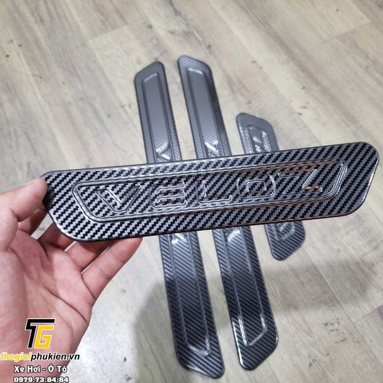 Bộ Ốp bậc cửa, Nẹp bước chân carbon, cacbon Toyota Veloz