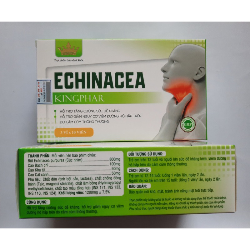 ECHINACEA Kingphar - Giup Tăng Cường Sức Đề Kháng (Hộp 30v )