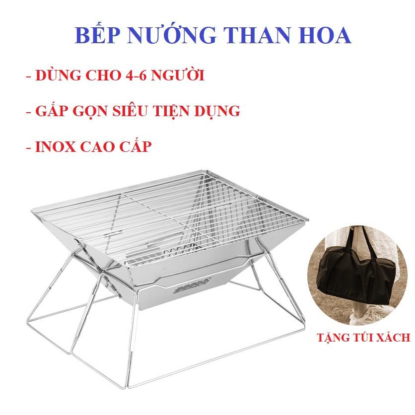 Bếp Nướng  Không Khói - Bếp Nướng Than Hoa Inox 304 Cỡ Lớn Cho 2 Đến 6 Người