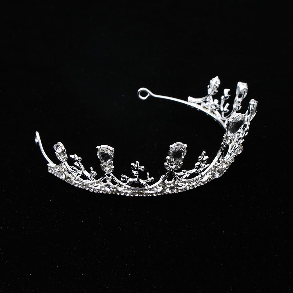 Elegant Rhinestone Leaves Tiara Crown Headband Wedding Birthday Party Tiara
