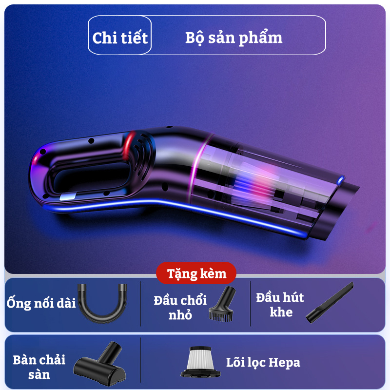 Máy Hút Bụi Mini Cầm Tay Không Dây, Ô Tô Xe Hơi, Gia Đình, Bàn Phím Laptop, Sofa, Nhà Cửa, Thảm Lông Chó Mèo