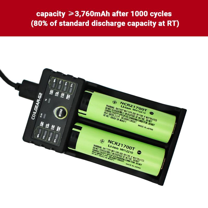 100% Nguyên bản 21700 NCR21700T Lithium-Akku 4800mAh 3,7 V 40A Hohe-entladung Pin Li-Ion Màu sắc: Vàng
