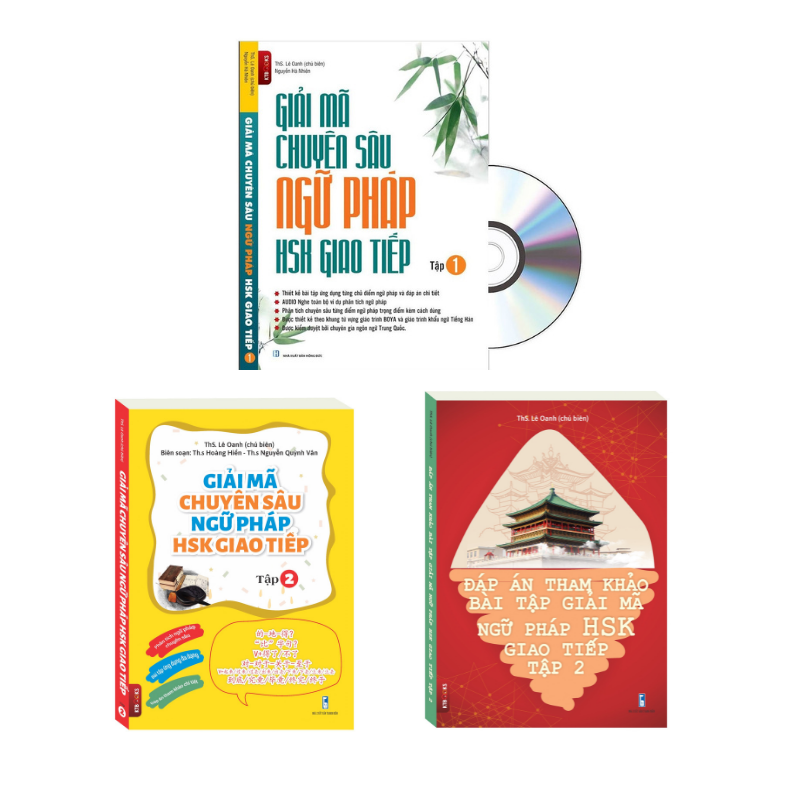Sách - Combo Giải Mã Chuyên Sâu Ngữ Pháp Hsk Giao Tiếp Tập 1 Tâp 2 Đap An Giải Mã Chuyên Sâu Ngữ Pháp Hsk Giao Tiếp Tâp 2 Dvd Tai Liêu