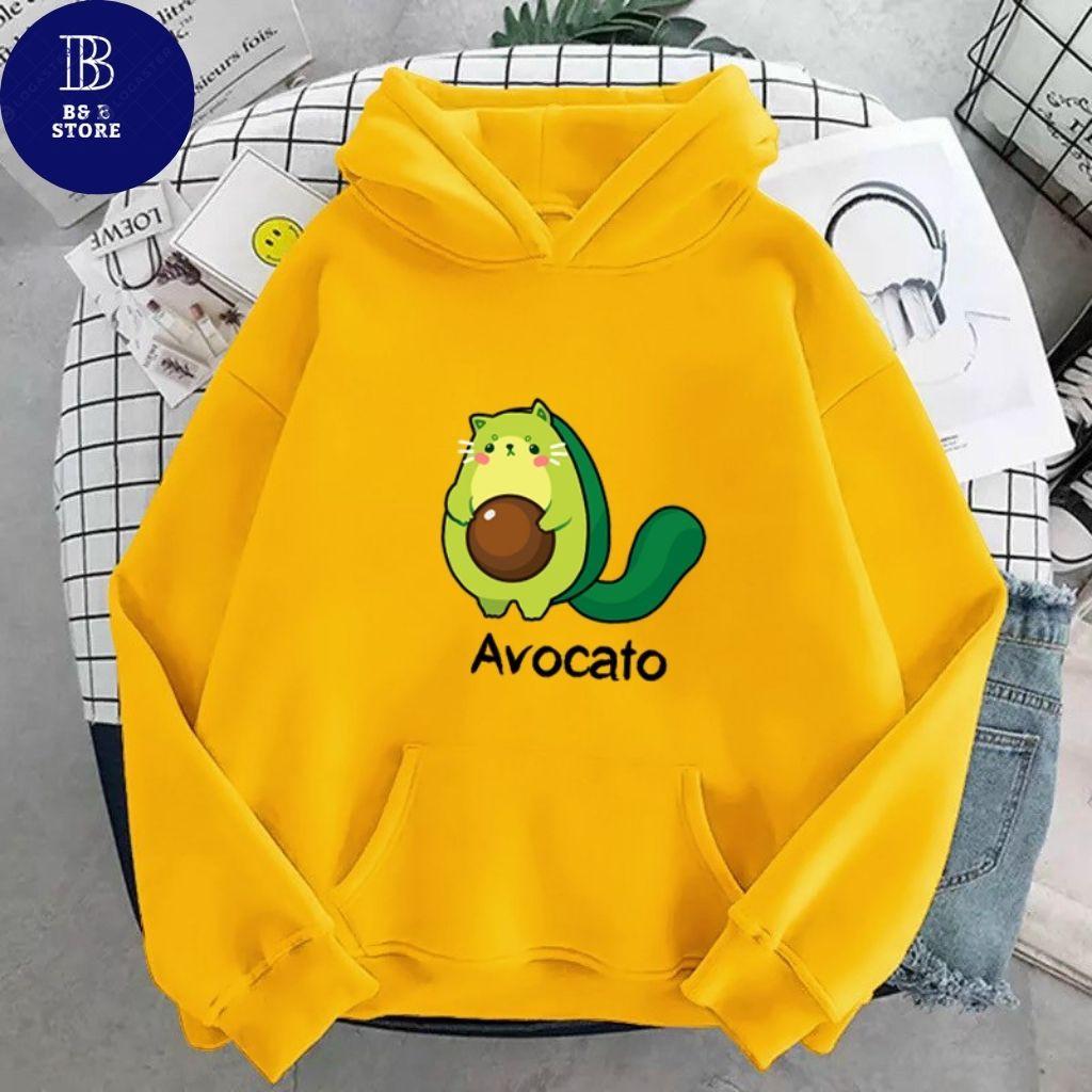 ÁO KHOÁC HOODIE NỈ UNISEX IN BƠ AVOCATO FORM RỘNG NAM NỮ NHIỀU MÀU