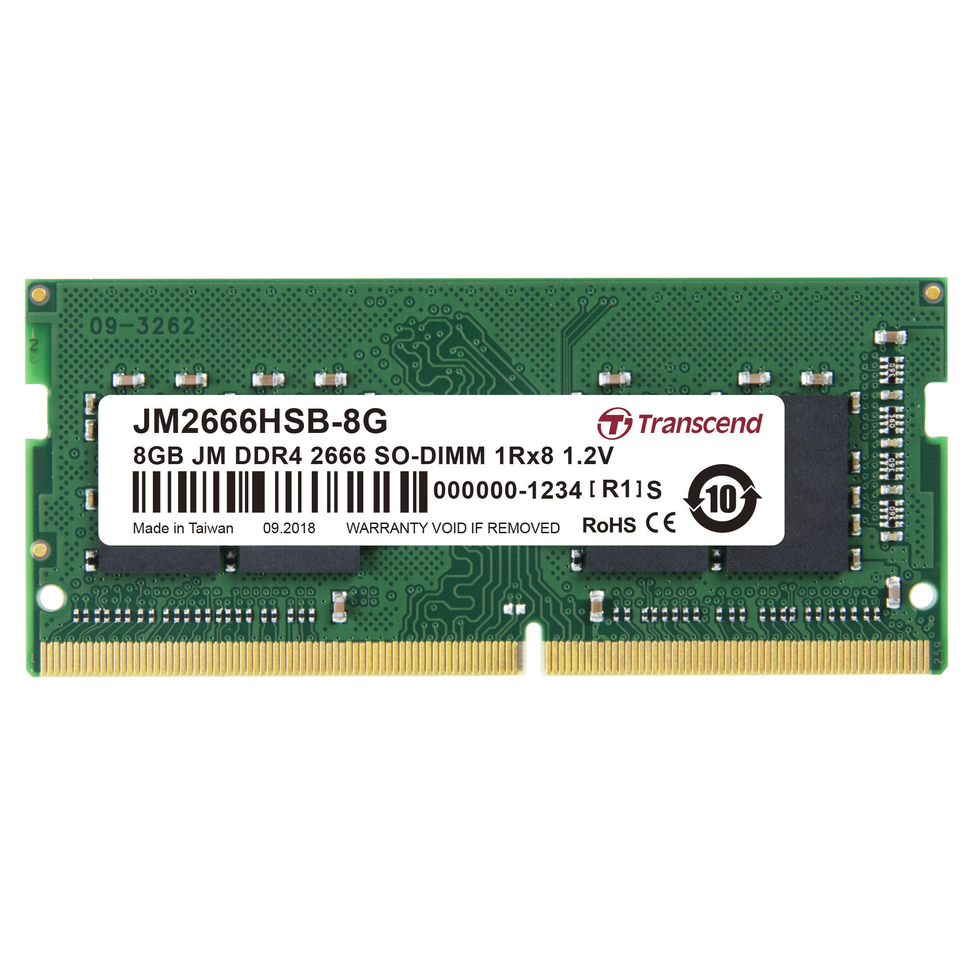 RAM Laptop Transcend 8GB JetRAM DDR4 2666Mhz SO-DIMM 1Rx8 (1Gx8)x8 - Hàng Chính Hãng