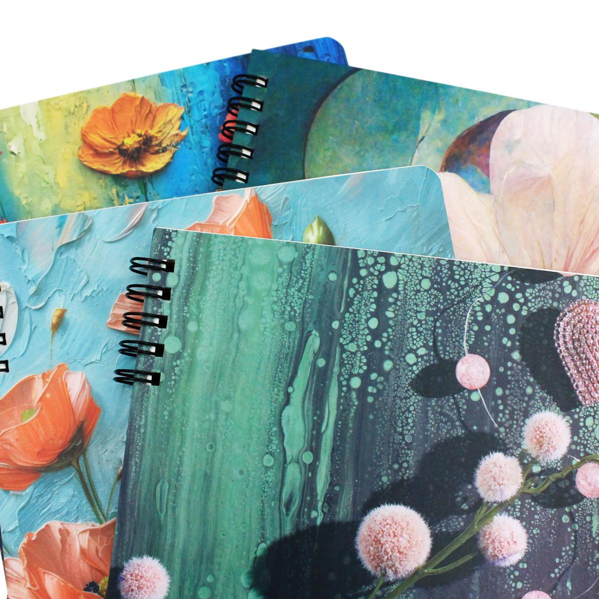 Sổ Lò Xo Elegant Flower Art A5 - Kẻ Ngang - 160 Trang 80gsm - The Sun 04
