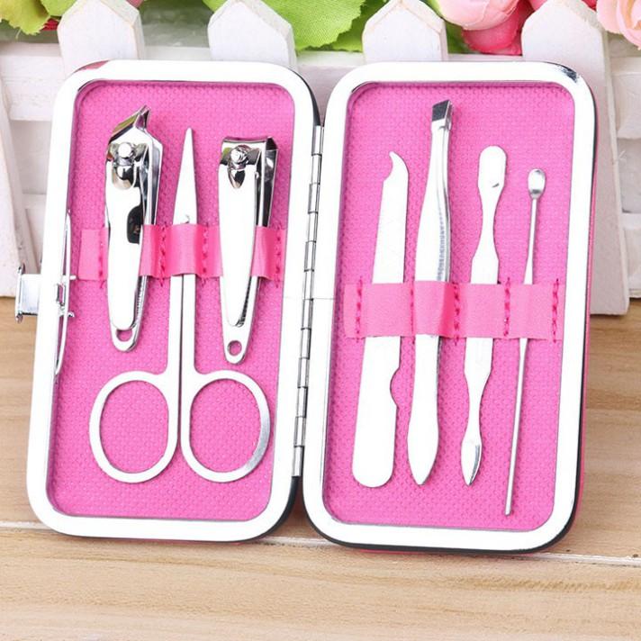 (ĐƯỢC CHỌN MÀU) Bộ Bấm Móng Tay Chân 7 Món bấm móng tay kéo cắt lông mũi 5 màu