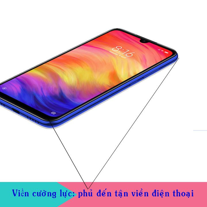 Hình ảnh Kính Cường Lực cho Xiaomi Redmi Note 7 - Full màn hình - Màu Đen - Hàng Chính Hãng