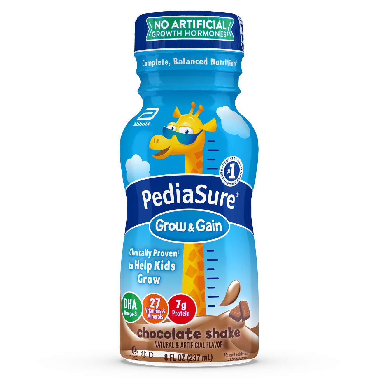 Sữa nước Pediasure Grow &amp; Gain Chocolate Shake (Vị Sô-cô-la) 237ml x 24 Chai (Thùng) Mẫu mới 2020 - Nhập khẩu Mỹ