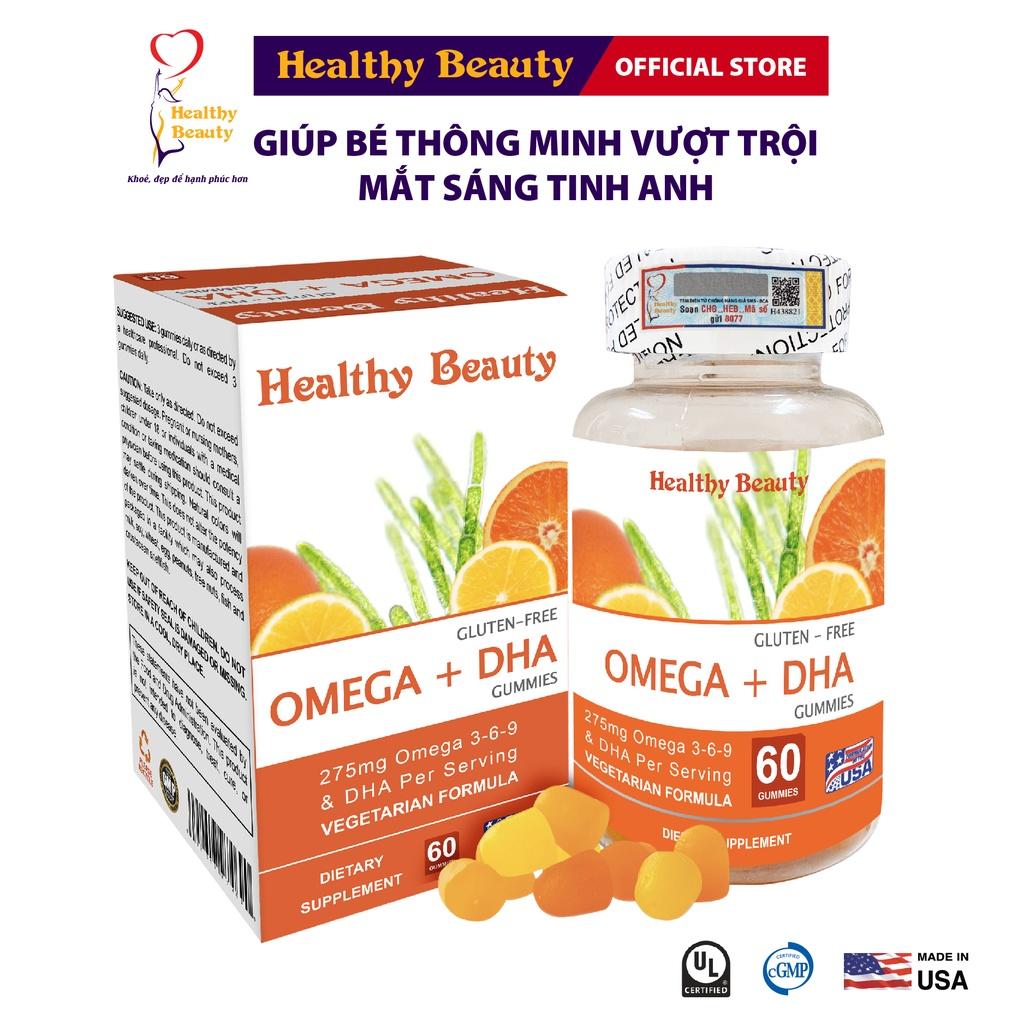 Viên Uống Gummies Healthy Beauty Bổ Sung Omega, DHA Giúp Phát Triển Não Bộ Và Sáng Mắt Cho Bé - 60 Viên Nhai