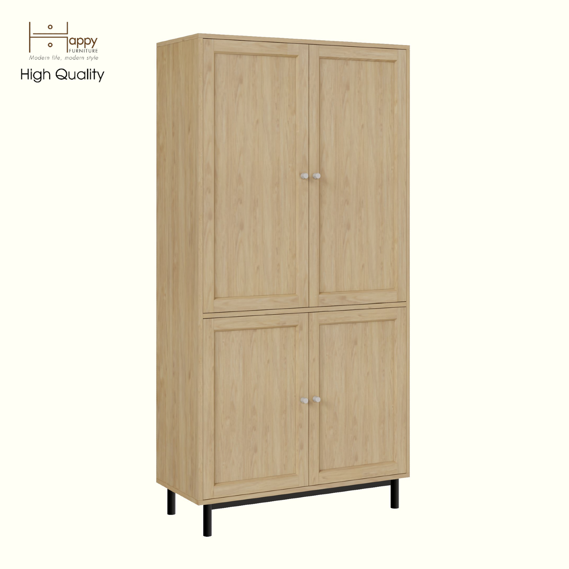 [Happy Home Furniture] CATY, Kệ sách 5 tầng 2 cửa mở - chân sắt, 90cm x 39cm x 180cm ( DxRxC), KSA_055