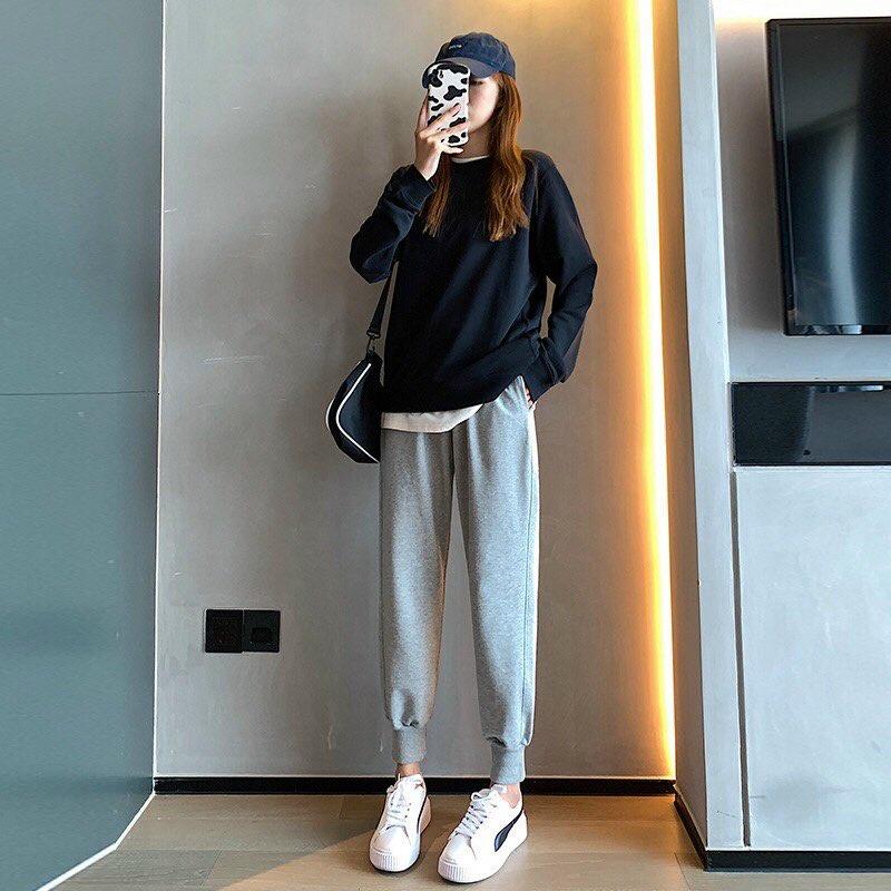 Quần Jogger Bo Ống Unisex, Thể Thao Form Rộng Trẻ Trung Thời Trang phong cách ulzzang chất nỉ da cá mềm mịn