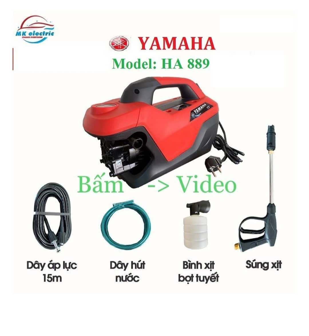 Máy rửa xe mini I Máy rửa xe cao áp YAMAHA 3800W HA889 - Có áp chống giật - Chống cháy - có chỉnh áp (bảo hành 24 tháng