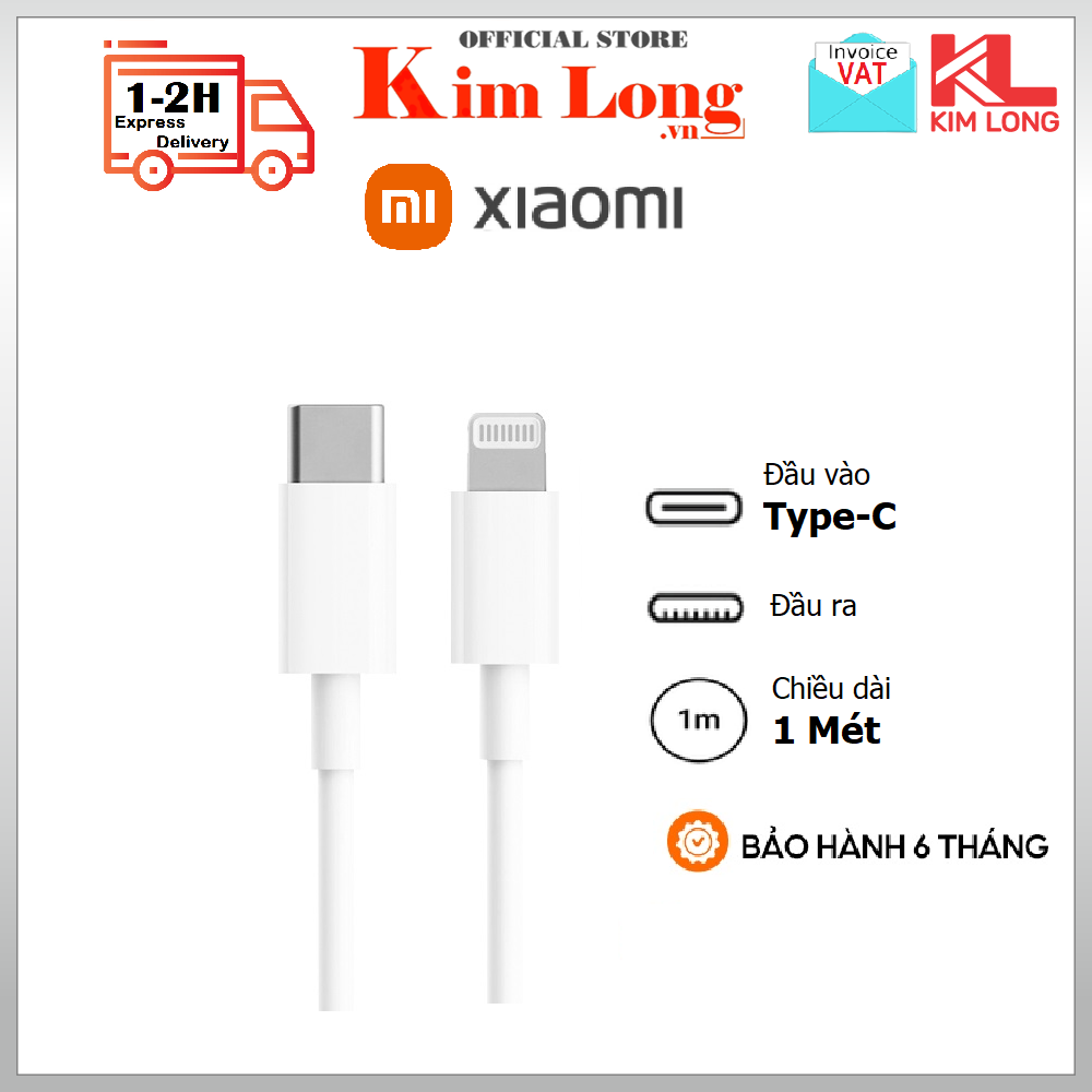 Cáp sạc Xiaomi Type-C to L , Sạc nhanh 18W - 480Mbps dành cho iphone dài 1m BHR4421GL - Hàng chính hãng