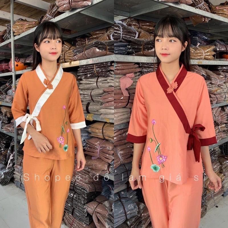 ĐỒ LAM ĐI CHÙA Xéo Nơ Hoa Sen Tơ
