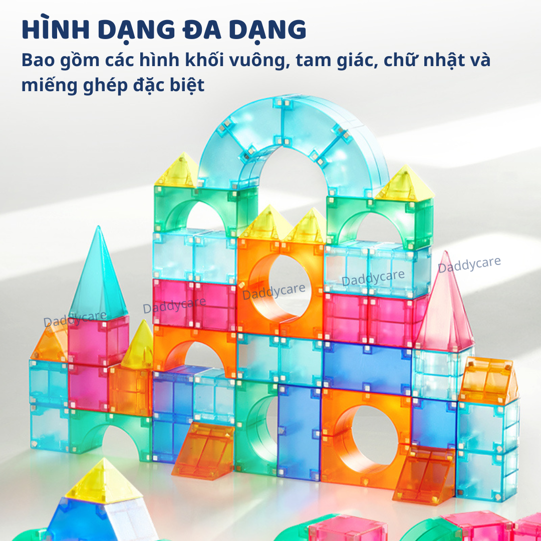 Bộ xếp hình nam châm hình khối Mideer Creative Magnetic Building Blocks, đồ chơi lắp ghép cho bé