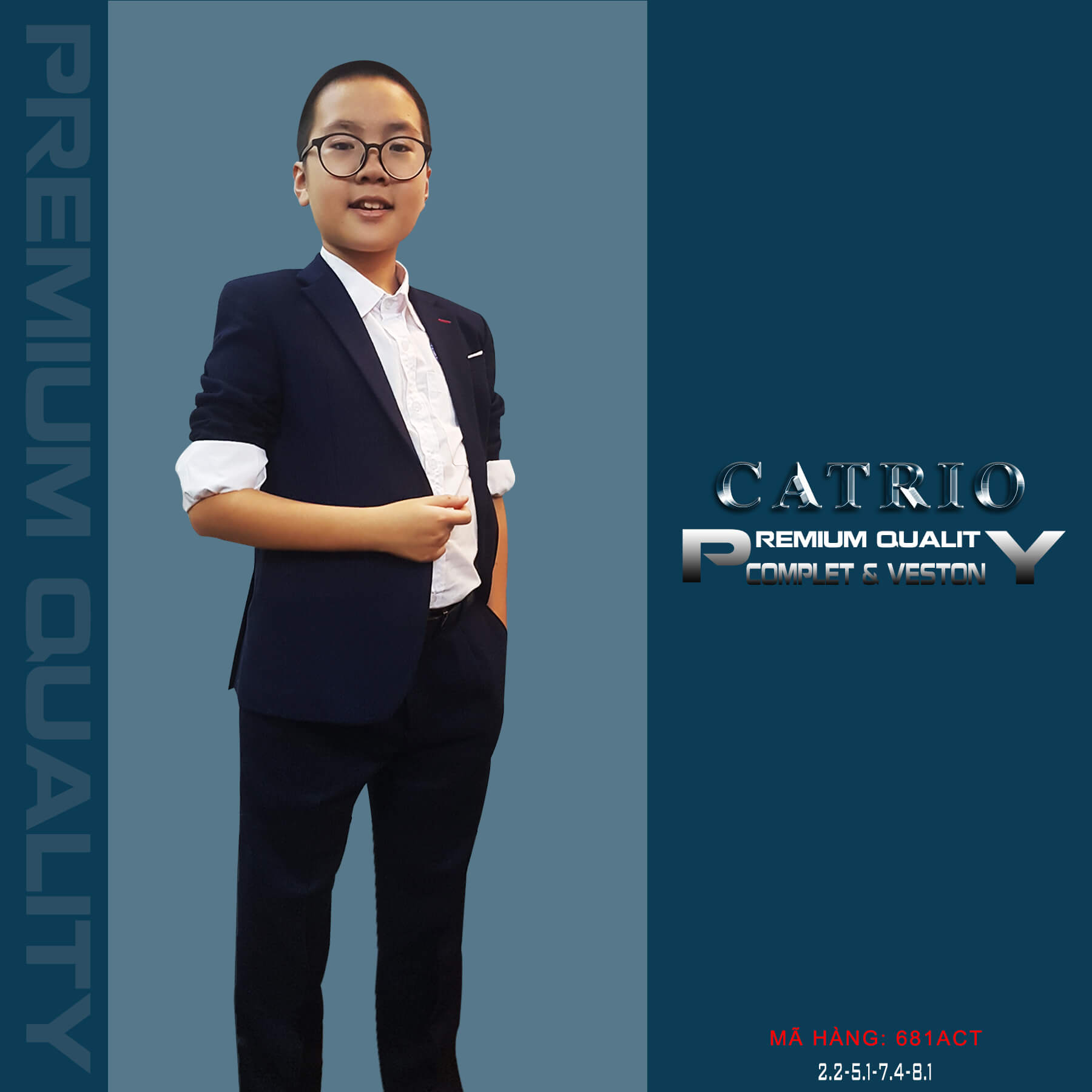 BỘ ĐỒ VEST BÉ TRAI CATRIO ACT681 TỪ 2 TUỔI ĐẾN 8 TUỔI THUỘC BST QUẦN ÁO COMPLET VESTON TRẺ EM CATRIO 2021