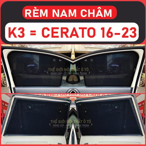 Rèm che nắng nam châm Xe Kia Cerato Bộ 4 tấm chắn nắng chuẩn form xe, nam châm hút mạnh