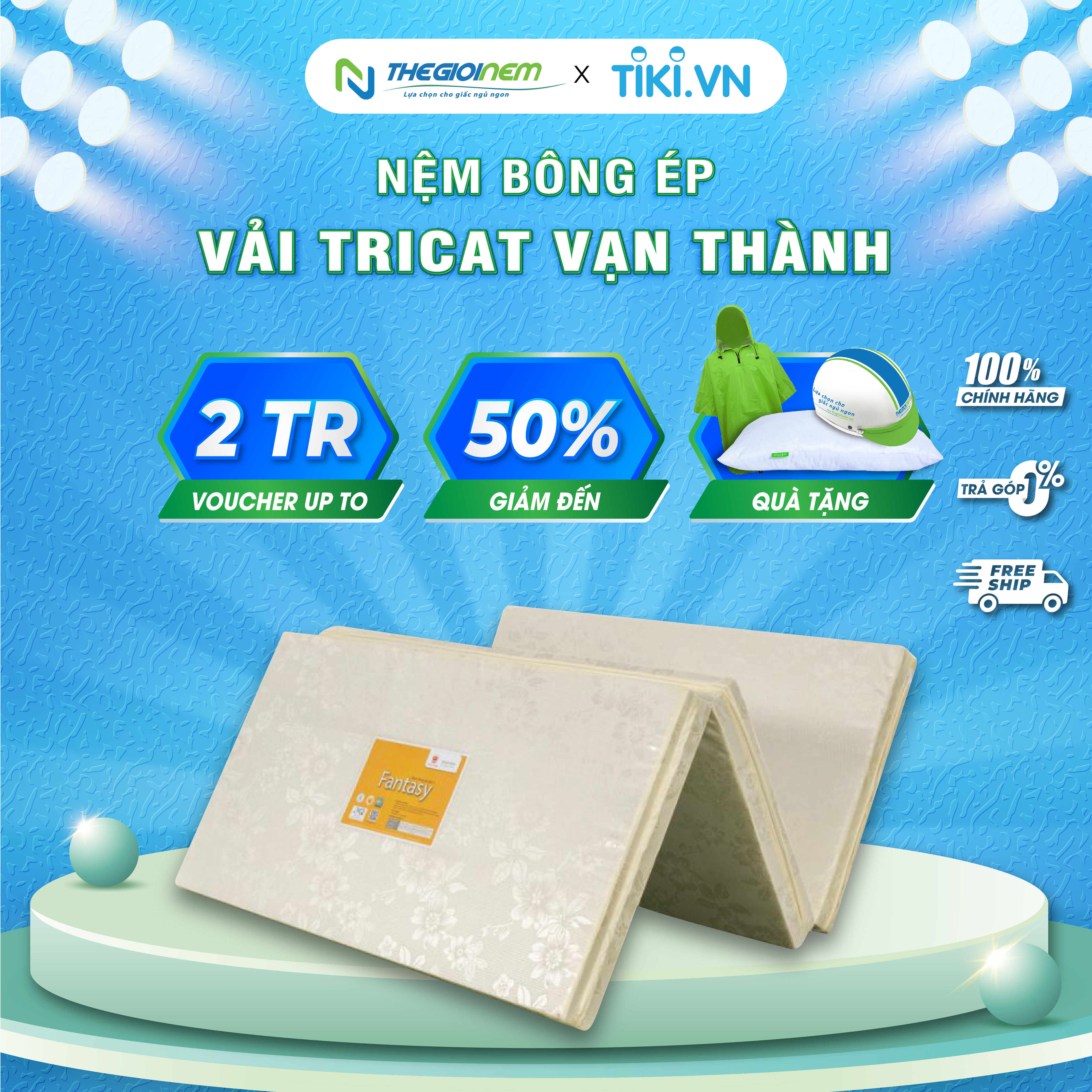 Nệm Bông Ép Fantasy Vạn Thành - Màu Ngẫu Nhiên