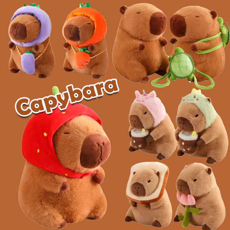 Gấu bông Capybara chuột lang nước, Móc khóa capybara chảy mũi, Đồ chơi capybara quẫy đuôi lông mịn