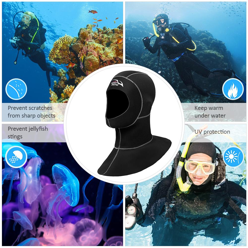Mũ lặn Được làm bằng Neoprene 3mm chất lượng cao, siêu nhẹ và chống mài mòn,khả năng cách nhiệt cao