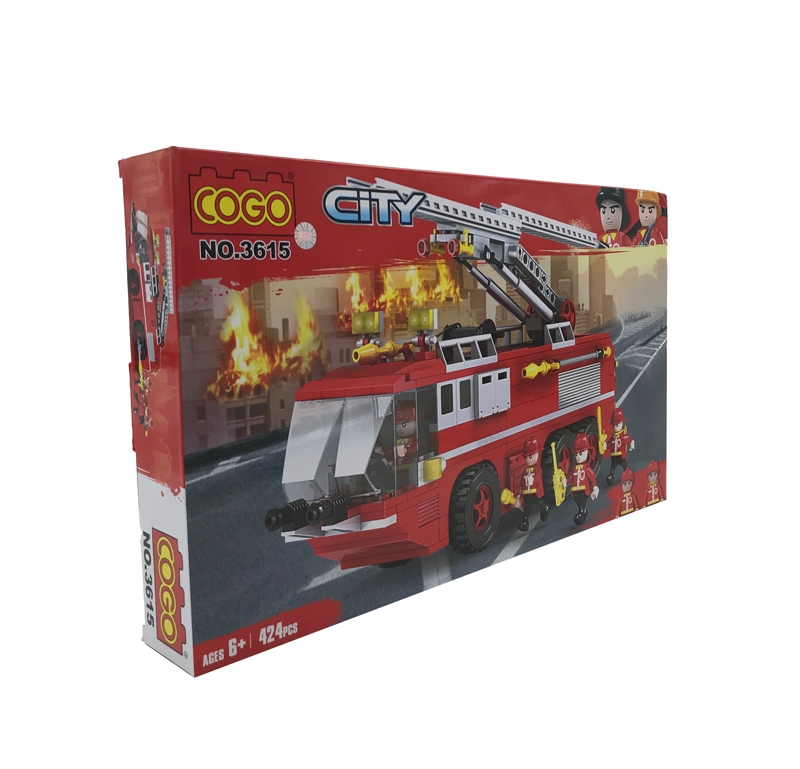 Đồ Chơi Lắp Ráp Phát Triển Trí Tuệ - Xe Cứu Hỏa COGO No.3615