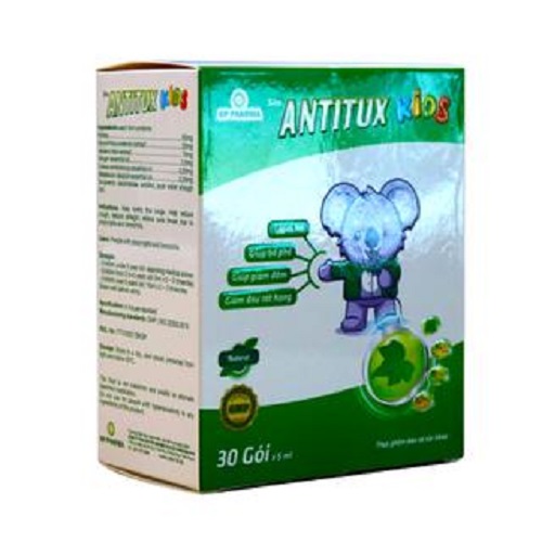 Siro ANTITUX KIDS Hỗ Trợ Giúp Bổ Phế, Đờm, Đau Rát Họng, Khản Tiếng Do Viêm Họng Và Viêm Phế Quản (Hộp 30 Gói x 5ml)