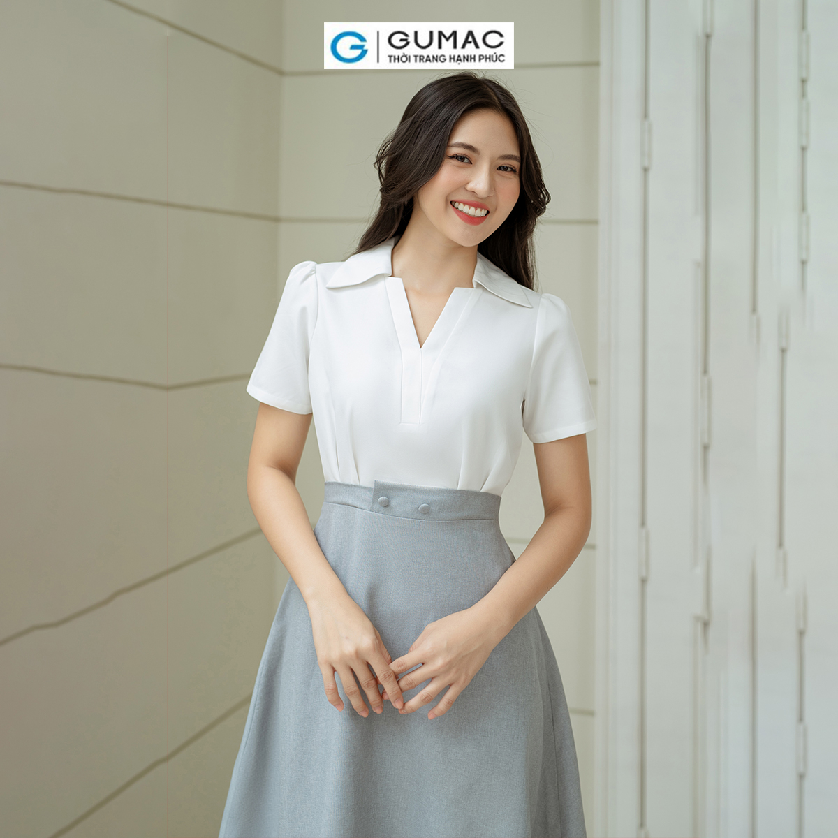 Đầm A phối tùng GUMAC DD08025