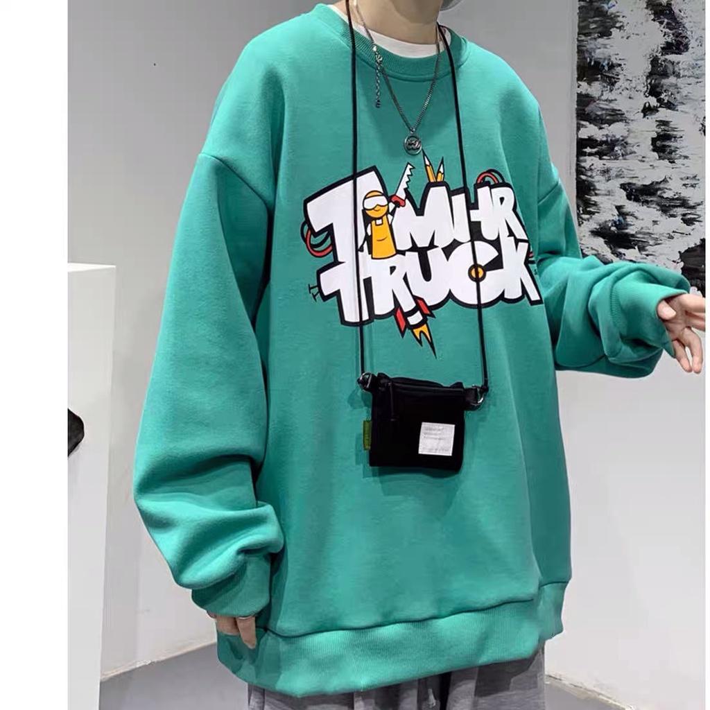 Áo Sweater Nỉ Bông Họa Tiết In TIMHR TRUCK Form Rộng Unisex Nam Nữ Ulzzang