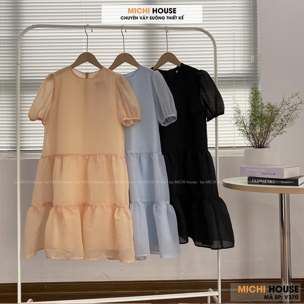 Đầm Suông Babydoll Chất Tơ Mềm MICHI House V370 Váy Xuông Ngắn Tay Dáng Rộng Che Khuyết Điểm Tốt