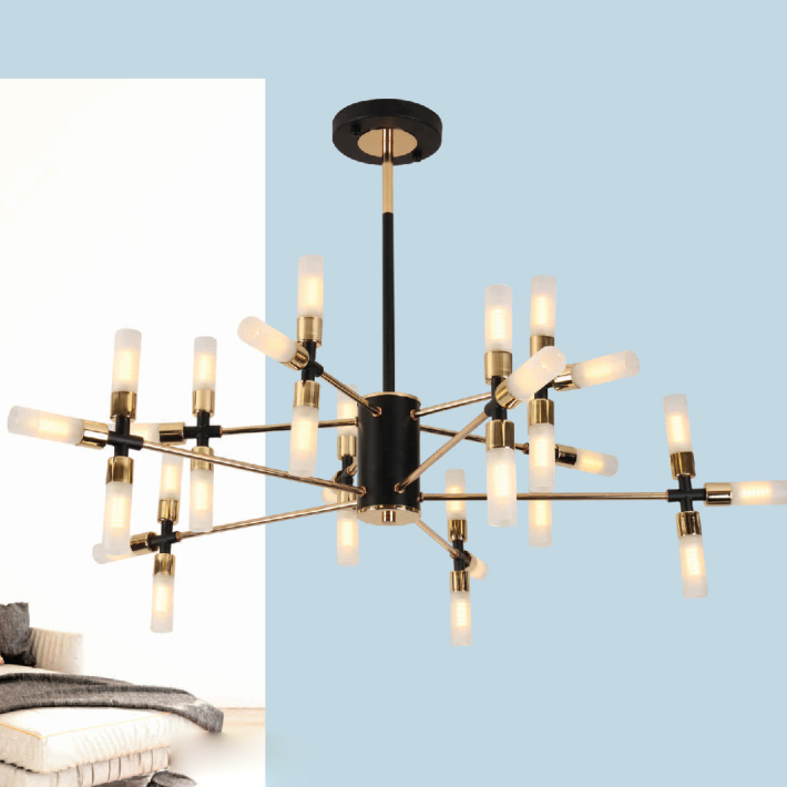 Đèn chùm bộ 30 bóng cao cấp thiết kế độc đáo trang trí phòng khách, nhà hàng, khách sạn T-81838-30