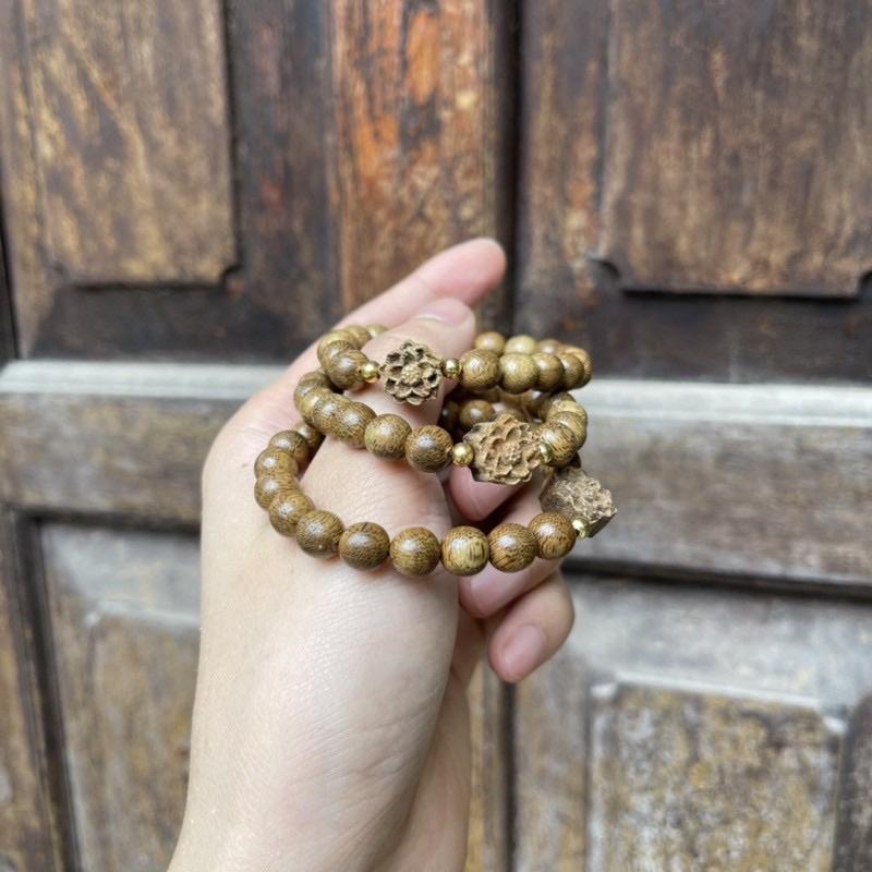 Vòng trầm tốc đơn mix sen