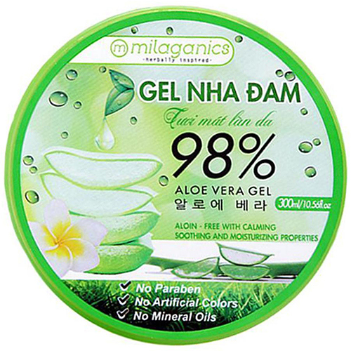 Bộ Sản Phẩm Làm Sạch, Dưỡng Ẩm và Sáng Da Milaganics: Tẩy Tế Bào Chết Cà Phê 280g và Gel Nha Đam 300ml (580g/ Bộ)