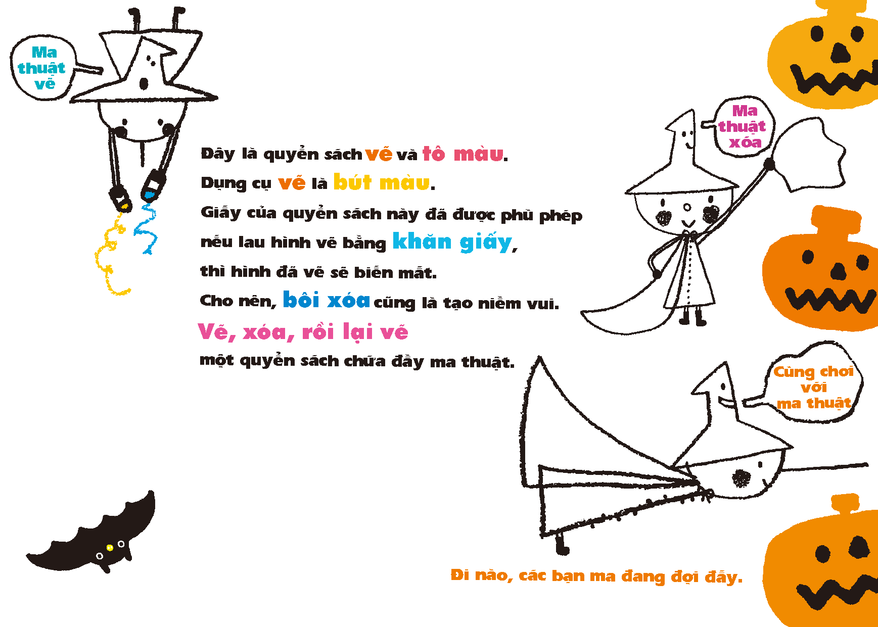 Combo bộ sản phẩm Vẽ, xóa, rồi lại vẽ - Phù thủy nhỏ (tặng hộp chì màu sáp)