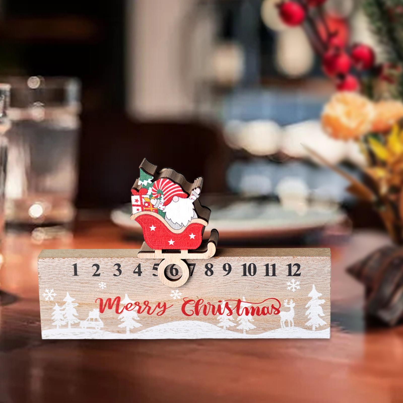 Christmas Desk Calendar Holiday Advent Calendar for Xmas Indoor Decoration