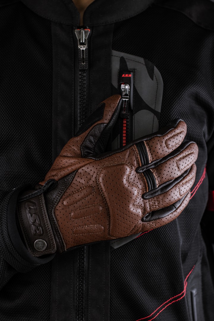 Găng Tay Da Dê Bảo Hộ Lái Moto, Xe Máy LS2 RUST MAN LEATHER DÀI NGÓN - GARA20