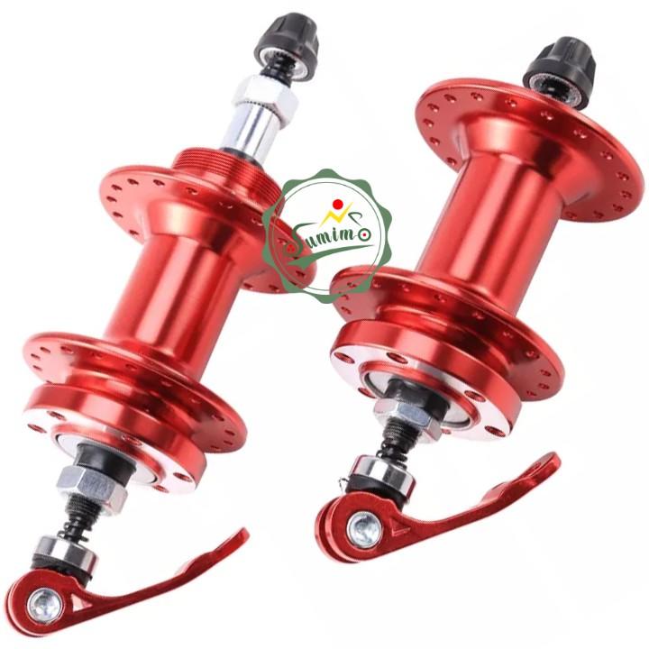 Đùm bộ MTB 32 lổ líp vặn 7 speed thắng dĩa nhôm xi màu