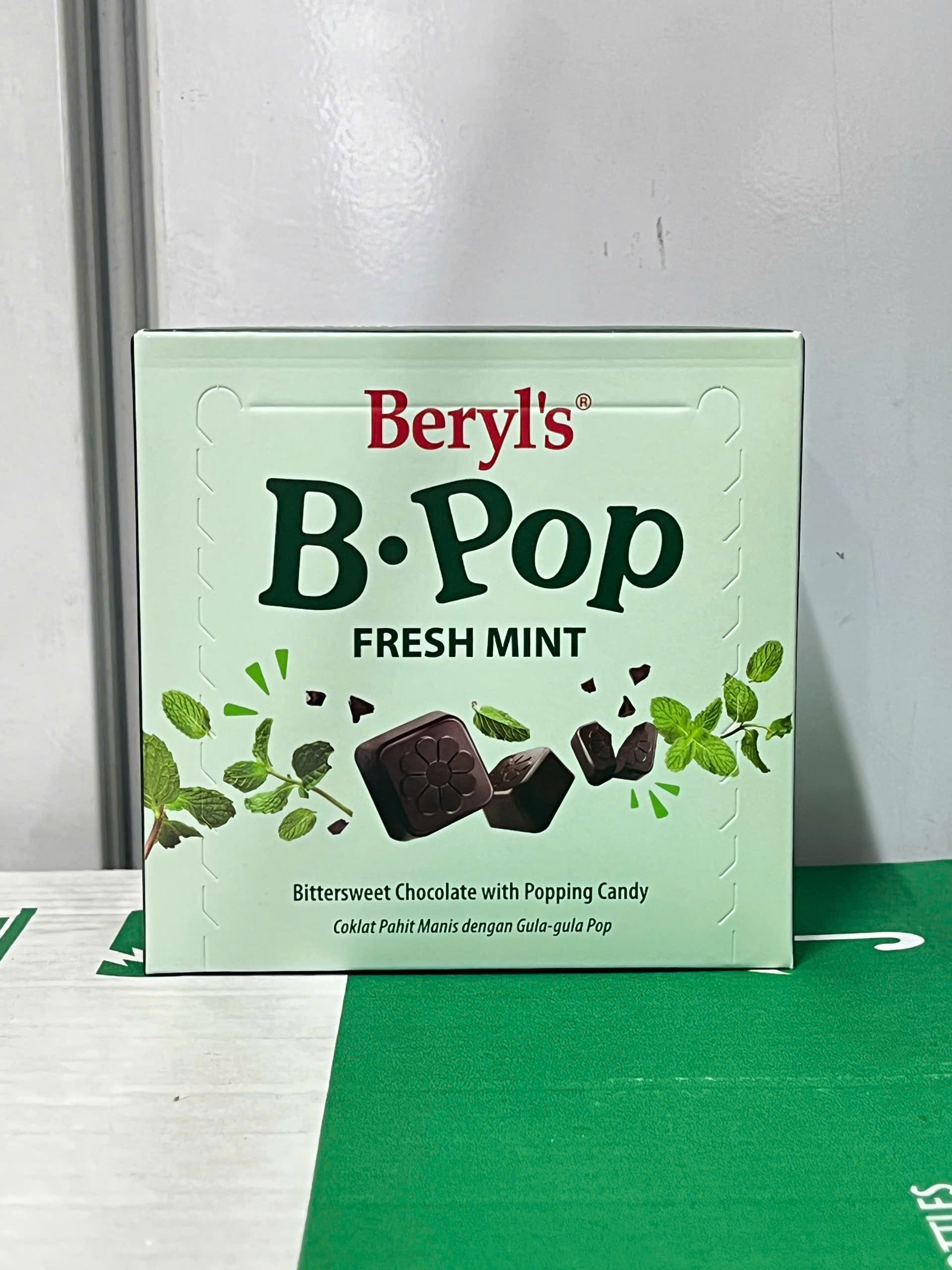 Socola Beryl's B-Pop Fresh Mint 50g -Beryl's B.POP Fresh Mint Bittersweet Chocolate